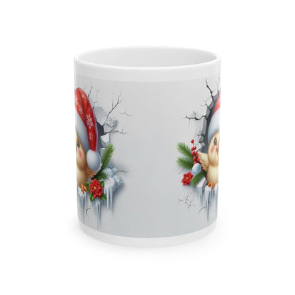 Christmas baby chicken bird 3d mug - perfect for your morning drinks - drinkware, tumblers cup reusable washable bottles reuse ceramic coffe
