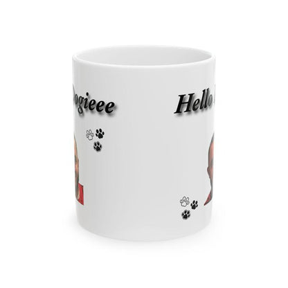 Hello doggie mug mashtag brady hello doggy mug - perfect for drinks - cup, drinkware washable reusable tumblers reuse ceramic coffee bottles