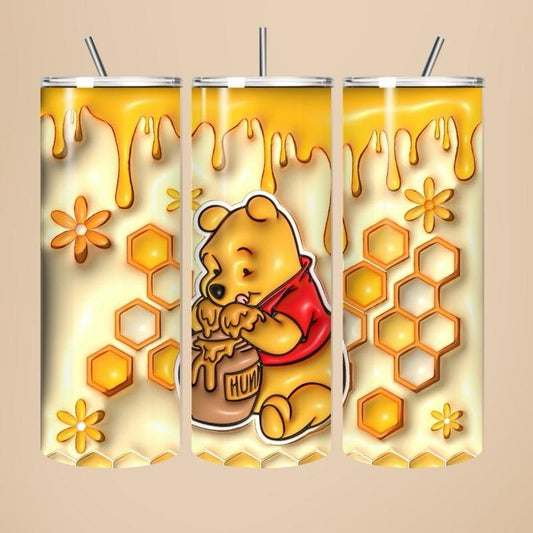 Winnie pooh tumbler 20oz - cute design for drinking enthusiasts - portable flask for on-the-go beverages mothers day mug bottle thermal coff