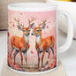 Deer cute mug for valentine's and christmas - perfect gift for girlfriend or wife - tumblers, drinkware cup bottles ceramic reuse reusable w
