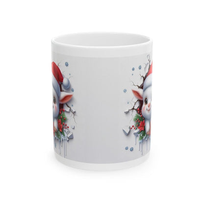 Christmas baby goat 3d mug - festive mug for your holiday drinks - drinkware reusable washable reuse tumbler ceramic cup coffee xmas mugs te