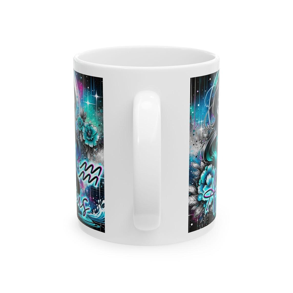 Aquarius star sign mug - perfect gift for the zodiac enthusiast - tumblers, drinkware cup reusable bottles washable reuse ceramic coffee fun
