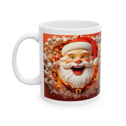 Santa 3d mug - christmas secret gift stocking filler drinkware reuse reusable washable tumbler ceramic coffee cup neutral mugs xmas tea fest