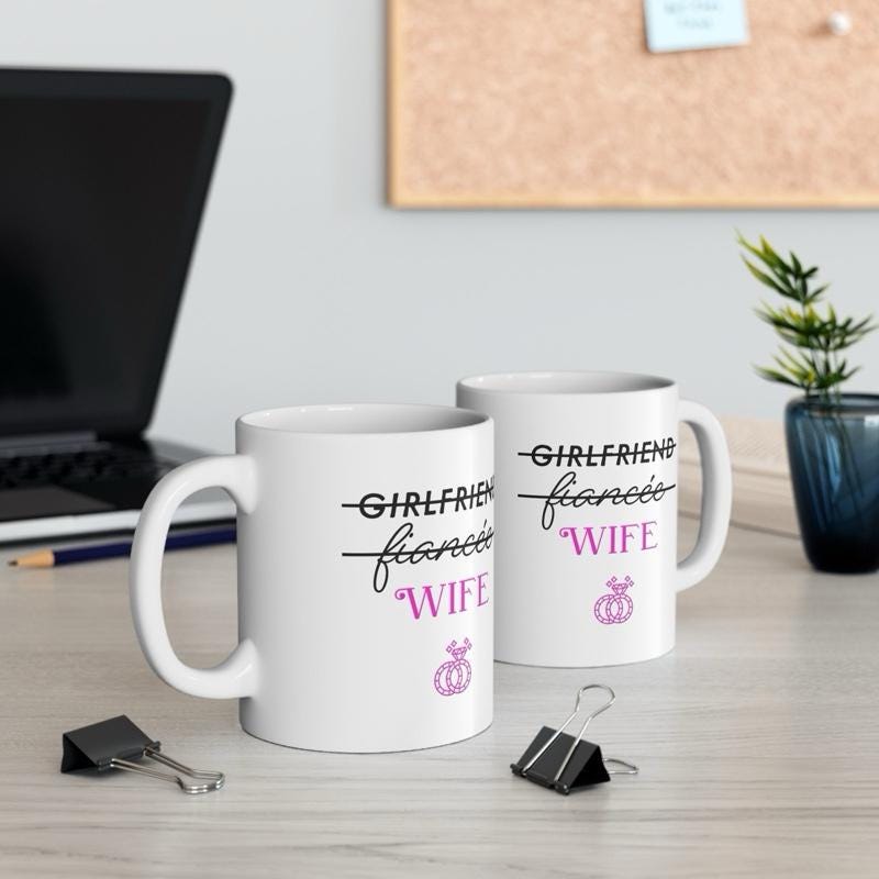 Wife mug cup mug for married couple- drinkware tumblers reuse washable bottles ceramic coffee reusable mugs gifts marriage wedding  couples