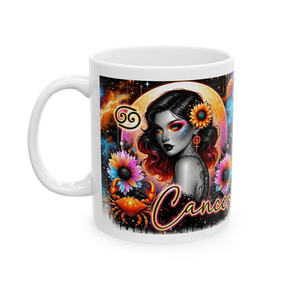 Cancer star sign astrology mug - perfect gift for coffee lovers - drinkware washable reusable reuse cup tumbler ceramic cute  mug novelty mu