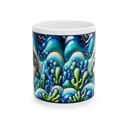 Cute whale ocean mug - 3d design - perfect for drinks - tumblers, drinkware cup reusable washable ceramic coffee reuse xmas mugs tea festive