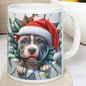Staffy style 3d mug xmas - perfect for hot drinks this holiday season - drinkware ceramic washable reuse reusable coffee cup tumbler dog pup