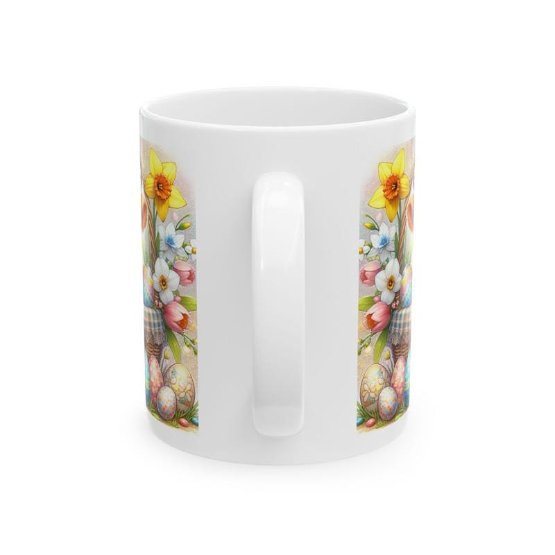 Easter highland cow mug - cute gift - perfect for hot drinks - drinkware, tumblers cup bottles reusable washable portable reuse ceramic coff
