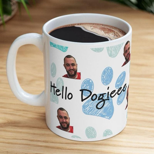 Hello doggie mug mashtag brady hello doggy mug - perfect for drinks - cup, drinkware washable reusable tumblers reuse ceramic coffee bottles