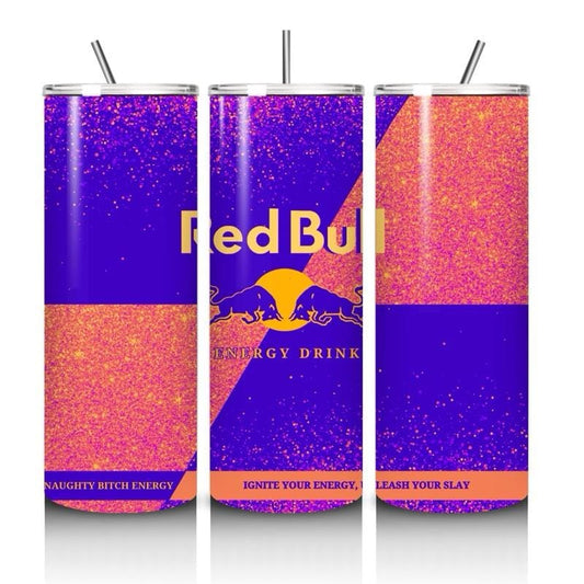 Red bull tumbler 20oz - bright blue orange glitter style perfect for on-the-go hydration - vacuum flask - cup drinkware mug bottles water bo
