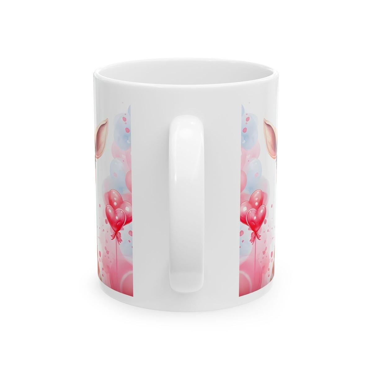 Cute love heart giraffe mug - perfect xmas stocking filler for boyfriend or girlfriend - washable, drinkware cup coffee tumbler reuse reusab
