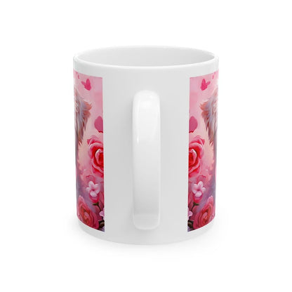 Cute puppy dog valentines mug - perfect for drinking - drinkware, cup tumblers bottles washable reusable coffee ceramic reuse customized gir