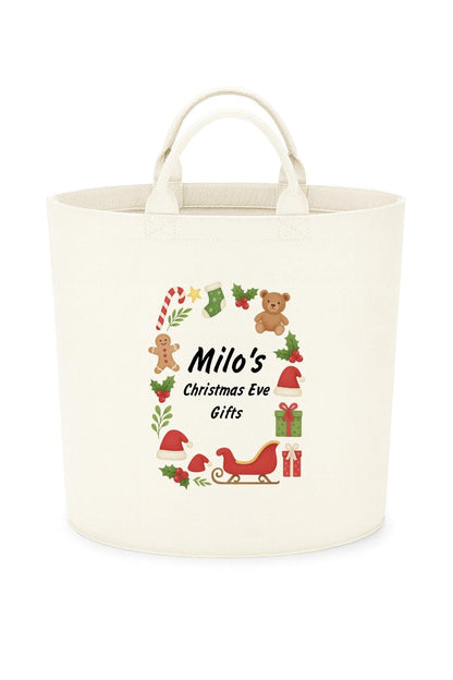 Personalised Christmas Eve box storage Felt Trug basket, perfect gifts boys kids gift storage basket trugs toy storage Xmas eve gift