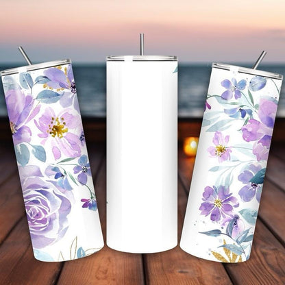 Personalised tumbler floral style 20oz - perfect for on-the-go hydration - vacuum flask - cup drinkware mug bottles water bottles bottled po