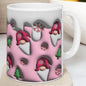3d santa pink mug - perfect for your morning drinks - drinkware, cup tumblers bottles reusable reuse ceramic washable coffee xmas mugs tea m