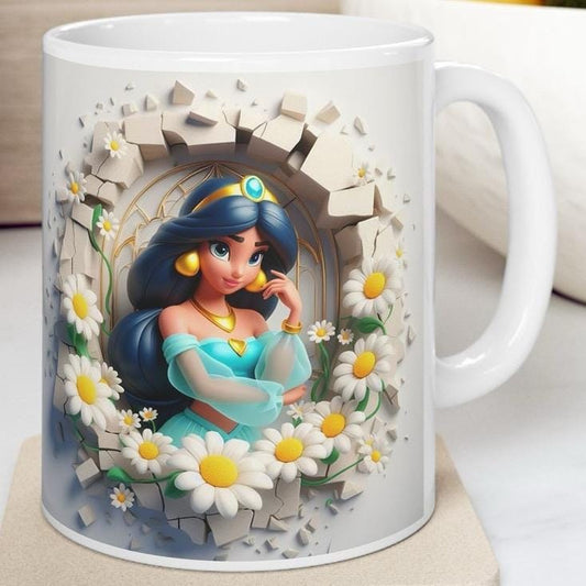 Jasmine princess 3d mug - christmas secret santa gift - perfect for hot drinks - drinkware reusable washable cup tumbler reuse ceramic coffe