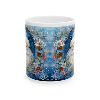 Cute blue santa christmas mug secret santa stocking filler drinkware tumbler cup washable reuse reusable ceramic coffee xmas mugs tea festiv