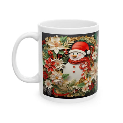 Snowman 3d mug - christmas gift for secret santa or stocking filler - reusable - drinkware cup tumblers washable reuse ceramic coffee xmas m