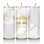 Red bull tumbler 20oz - white gold marble glitter style perfect for on-the-go hydration - vacuum flask - cup drinkware mug bottles water bot