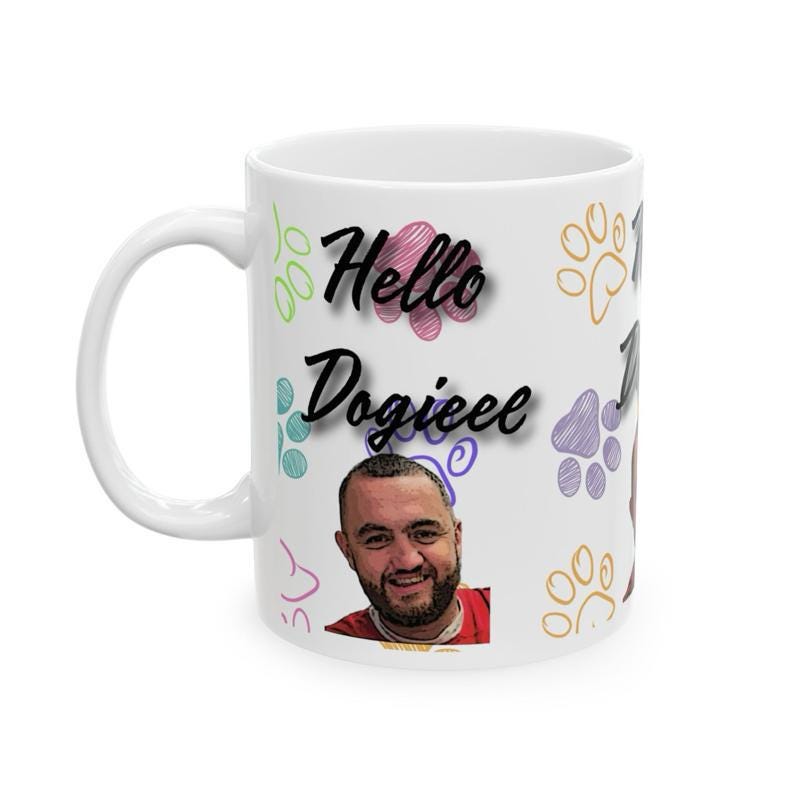 Hello doggie mug mashtag brady hello doggy mug - perfect for drinks - cup, drinkware washable reusable tumblers reuse ceramic coffee bottles