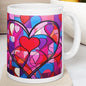 Valentine's day xmas christmas heart mug - cute design - drinkware washable reusable cup tumbler coffee reuse ceramic girly cute mugs gifts