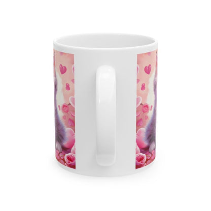 Valentines kitten mug for coffee and tea lovers - perfect gift for a friend's housewarming party - tumblers, drinkware cup bottles ceramic k