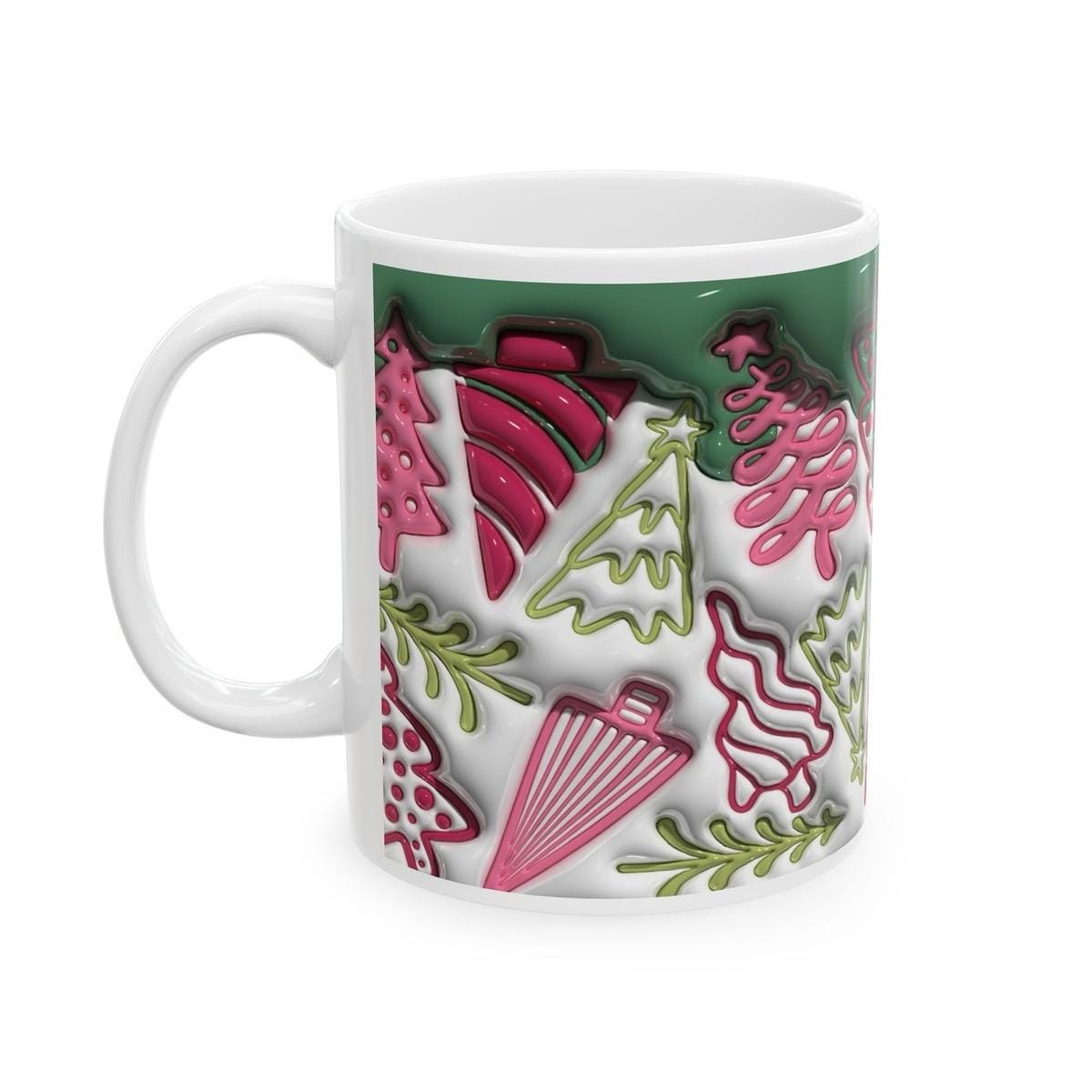 3d christmas tree mug gift - reusable and perfect for drinks - drinkware washable ceramic cup tumblers reuse coffee obsession xmas mugs tea