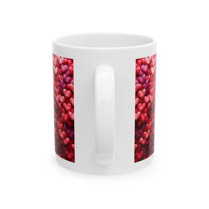 Red pink hearts 3d heart mug - perfect xmas christmas gift for secret santa or stocking filler valentine’s day, girlfriend - drinkware reu