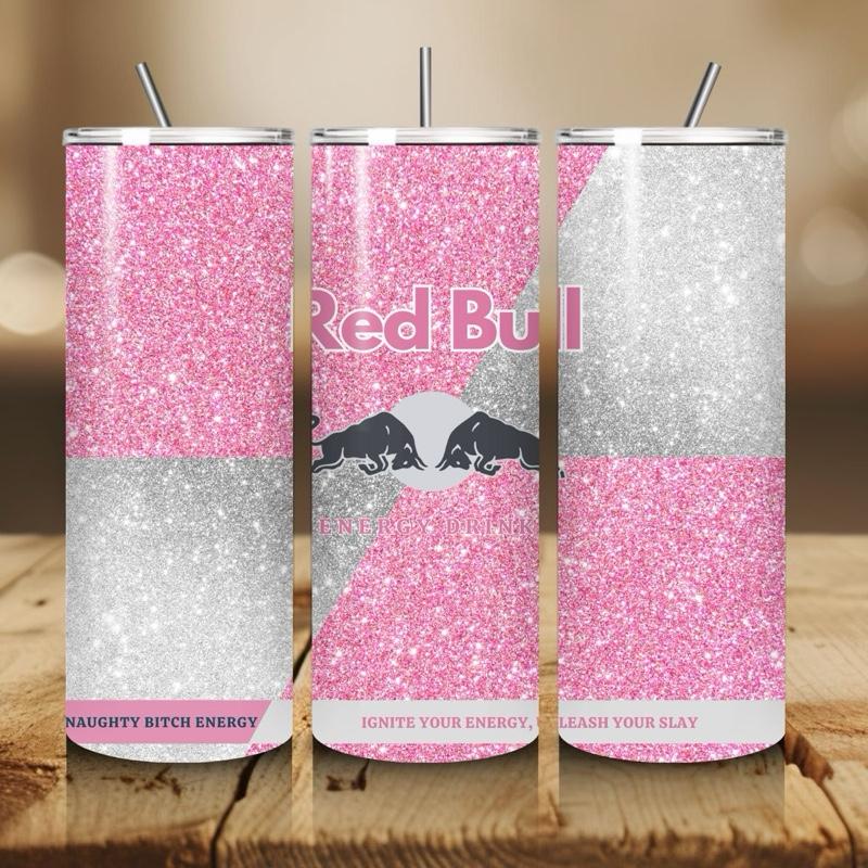 Red bull tumbler 20oz - pink glitter style perfect for on-the-go hydration - vacuum flask - cup drinkware mug bottles water bottles bottled