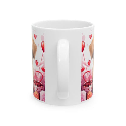 Cute puppy dog mug - perfect for your morning drinks - cup, drinkware tumblers washable ceramic coffee reusable reuse customized girly heart