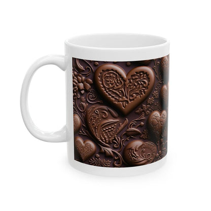 Chocolate style 3d heart mug - valentine's xmas christmas gifts mugs stocking filler secret santa - perfect for hot drinks - drinkware tumbl