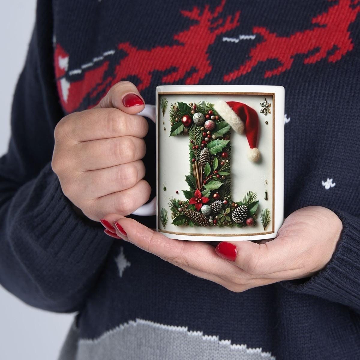 Personalised 'i' edition christmas mug - unique gift for xmas - stocking filler - drinkware washable reusable reuse ceramic cup tumbler coff