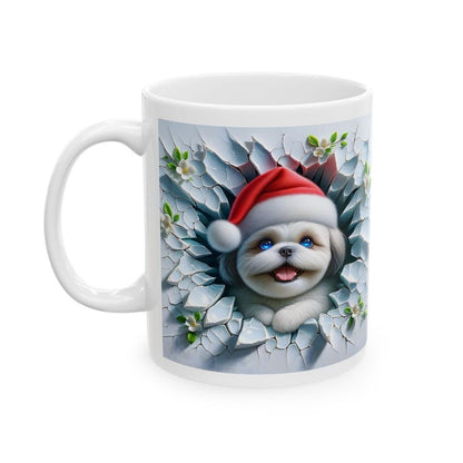 Shih tzu xmas mug - perfect christmas gift for dog lovers - decor, poster drinkware reusable tumbler coffee washable reuse ceramic cup funny