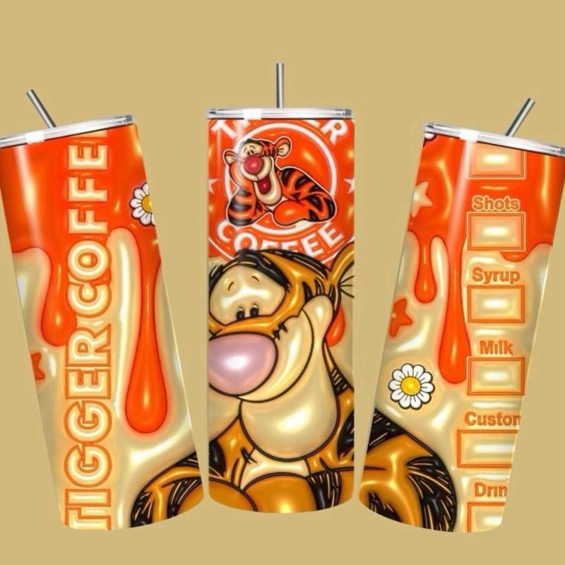 Tigger winnie pooh tumbler 20oz - cute design for drinking enthusiasts - portable flask for on-the-go beverages drinkware mug water bottles