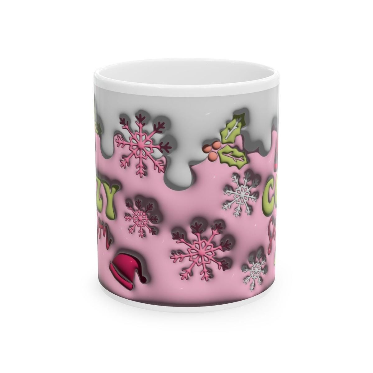 Cozy season 3d style christmas mug - perfect for the holidays - drinkware, cup tumblers reusable washable reuse ceramic coffee fun mugs xmas