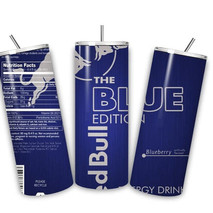 Red bull blue edition tumbler 20oz - perfect for on-the-go hydration - vacuum flask - cup drinkware mug bottles water bottles bottled portab