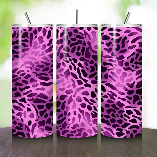Pink purple leopard print girly 20oz tumbler style - perfect for any occasion drinkware flasks mug bottles water bottles bottled stylish bev