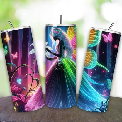 Fairy butterfly tumbler 20oz - perfect for on-the-go hydration - vacuum flask - cup drinkware mug bottles water bottles bottled portable gif