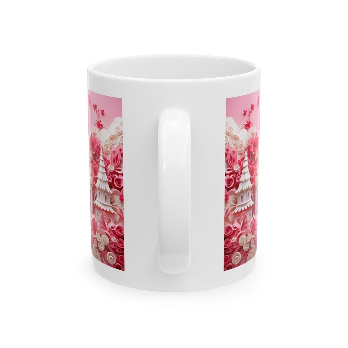 Barbie style house 3d mug - pink hearts design - perfect valentine's day gift - tumblers, drinkware cup bottles washable reusable girlfriend