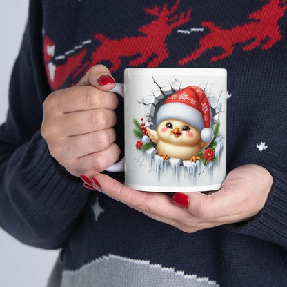 Christmas baby chicken bird 3d mug - perfect for your morning drinks - drinkware, tumblers cup reusable washable bottles reuse ceramic coffe
